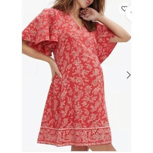 Hatch Maternity Red Bandana Floral Dress sz 2 (Medium)
